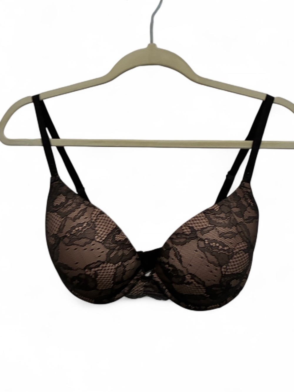 Victoria’s Secret Biofit Demi Uplift Blacj Lace Overlay Bra